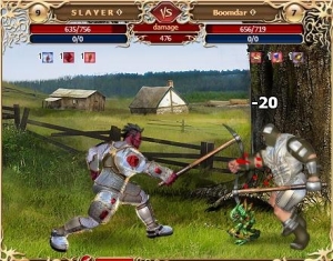Fight with pickaxes in the free browser game Legend: Legacy of the Dragons.